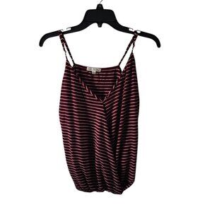 Mine Britton y2k Burgundy Striped Tank Top Juniors Large